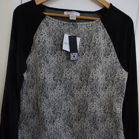 Black Multi Liz Claiborne Collection Petite Large NWT - Picture 1 of 3
